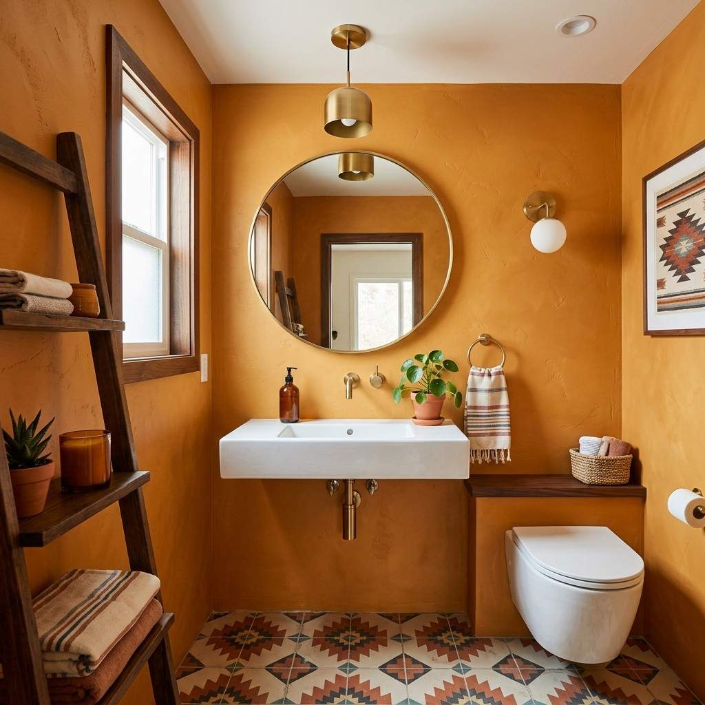 10Powder room with ochre walls 202605151413