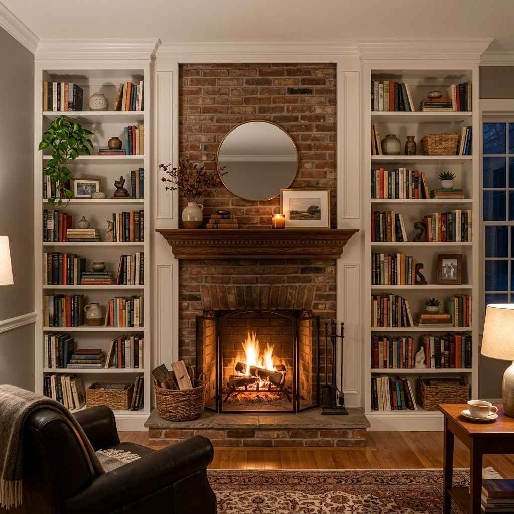 10White bookcases flanking brick f 202605291456