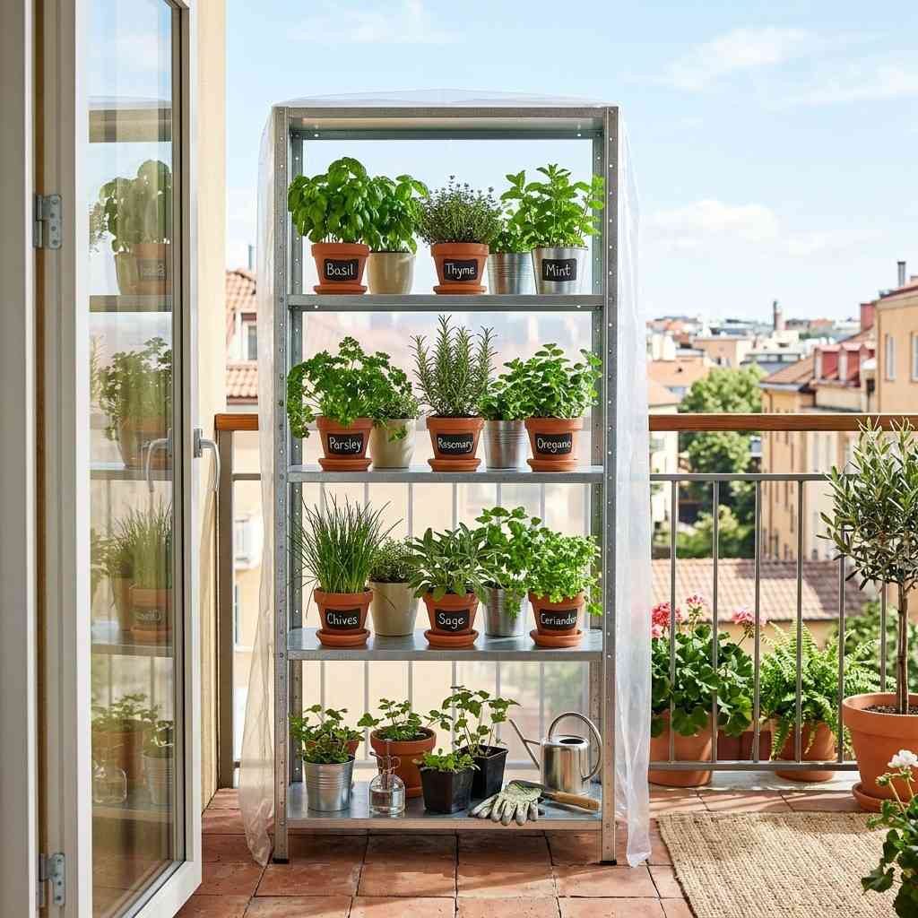 20 Smart IKEA Hacks to Organize Your Home 12Balcony shelving unit with herbs 202605212156