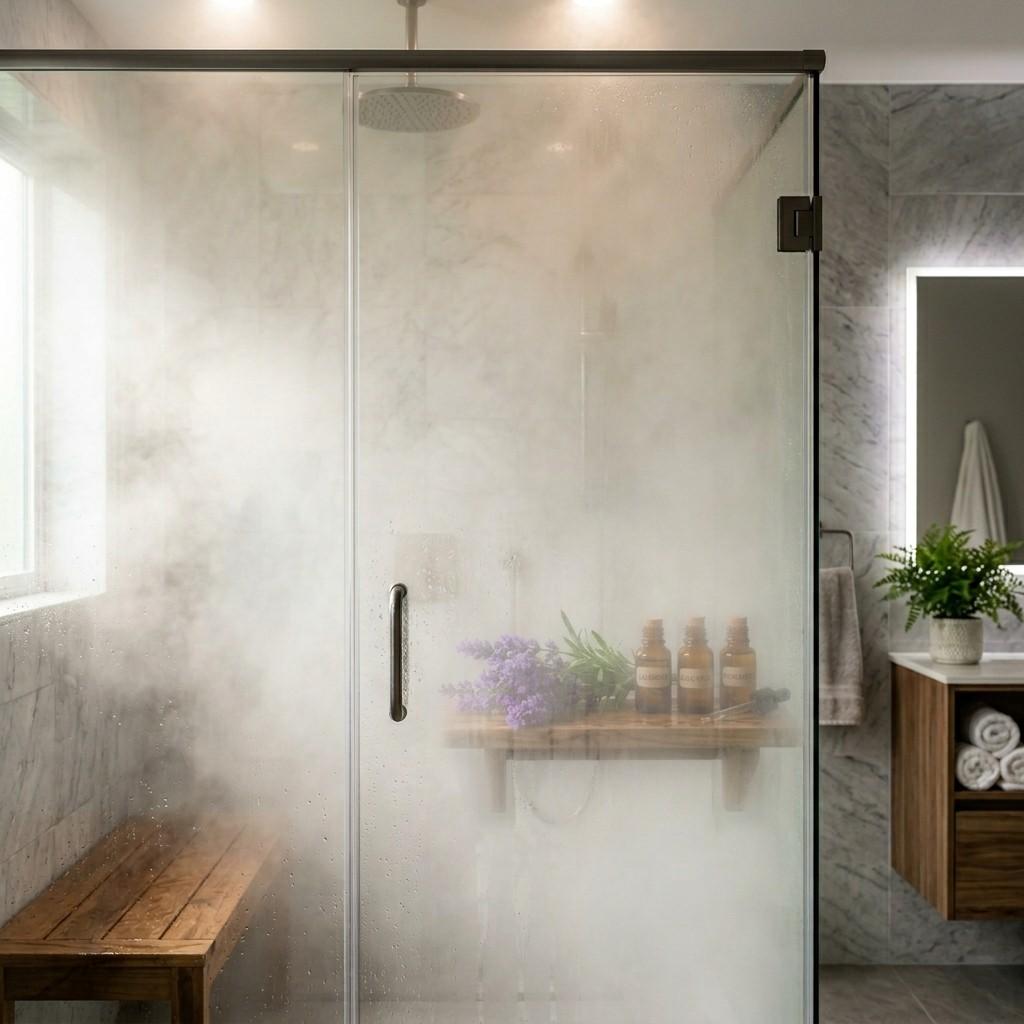 12Glass steam shower lavender 202605110835