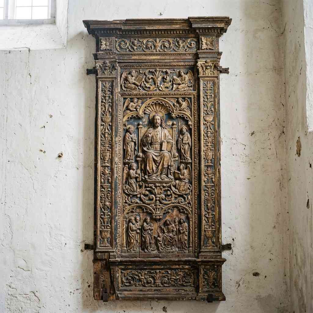 13Carved religious wood panel art 202605231200