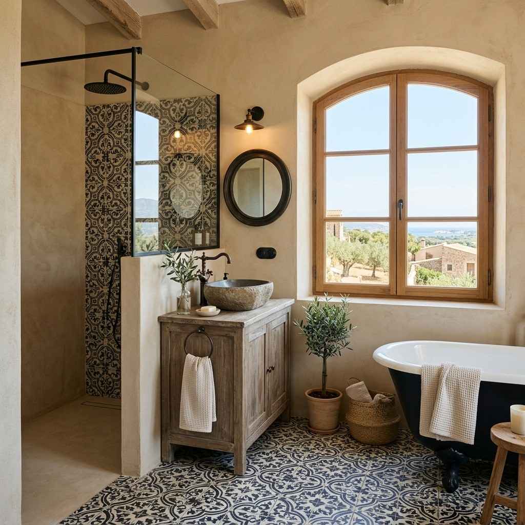 15Bathroom with beige walls patter 202605151411