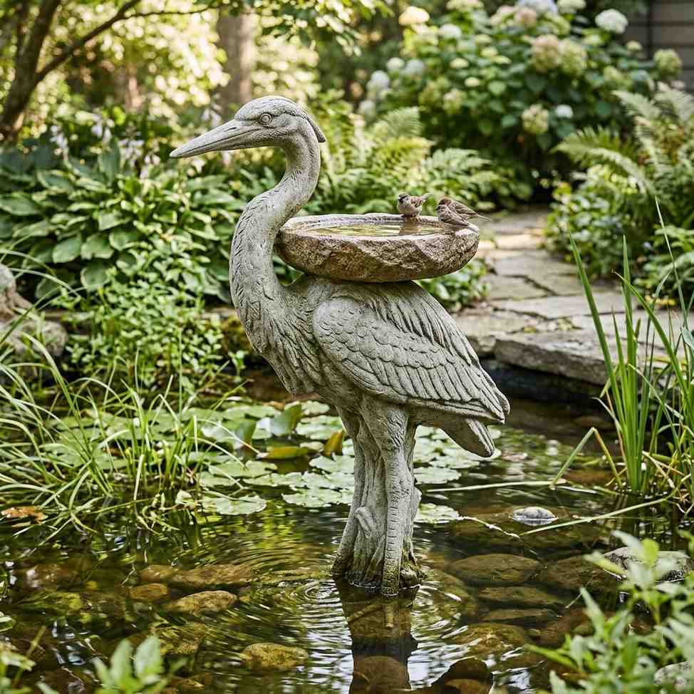 16Heron sculpture base holding basin 202605141429