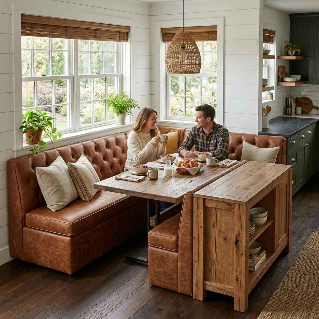 23 Kitchen Inspiration Ideas to Design Your Ultimate Culinary Masterpiece 17Built in banquette behind island 202605181241