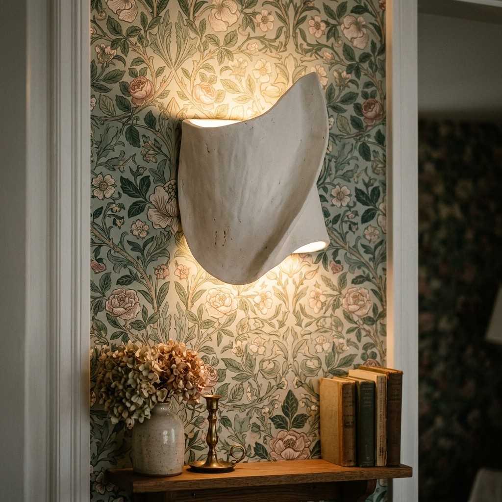 17Ceramic shield sconce floral wal 202605181849