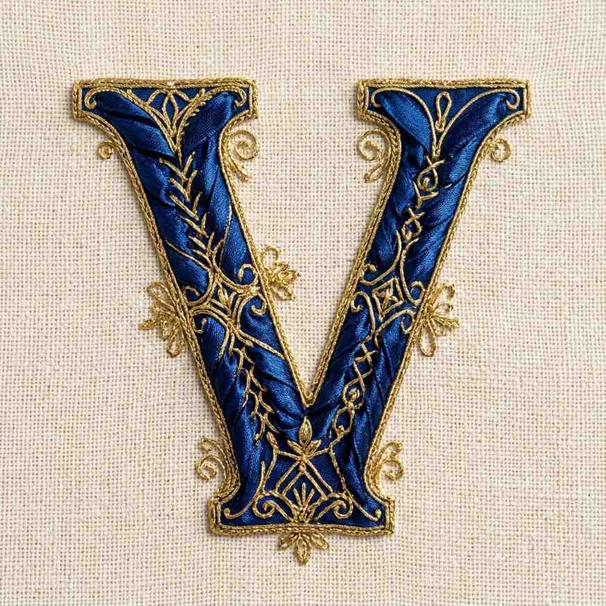 17Embroidery pattern forming letter V 202605311852