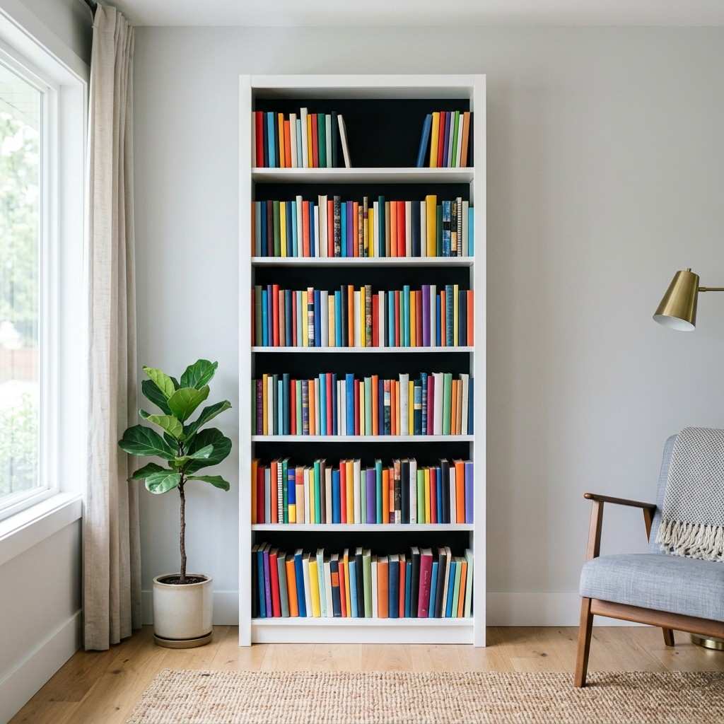 17White bookcase with colorful books 202605291502