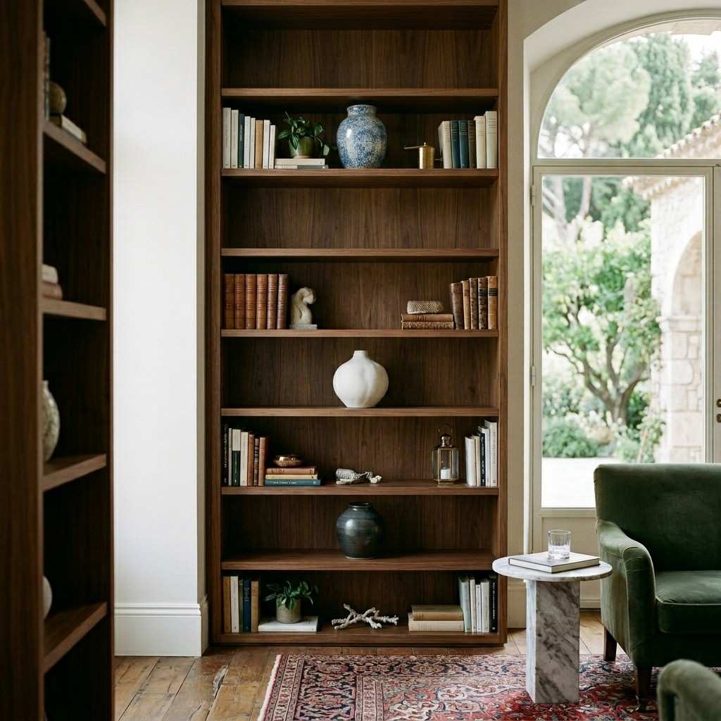 18Hotel bookcase with ceramic vases 202605291502
