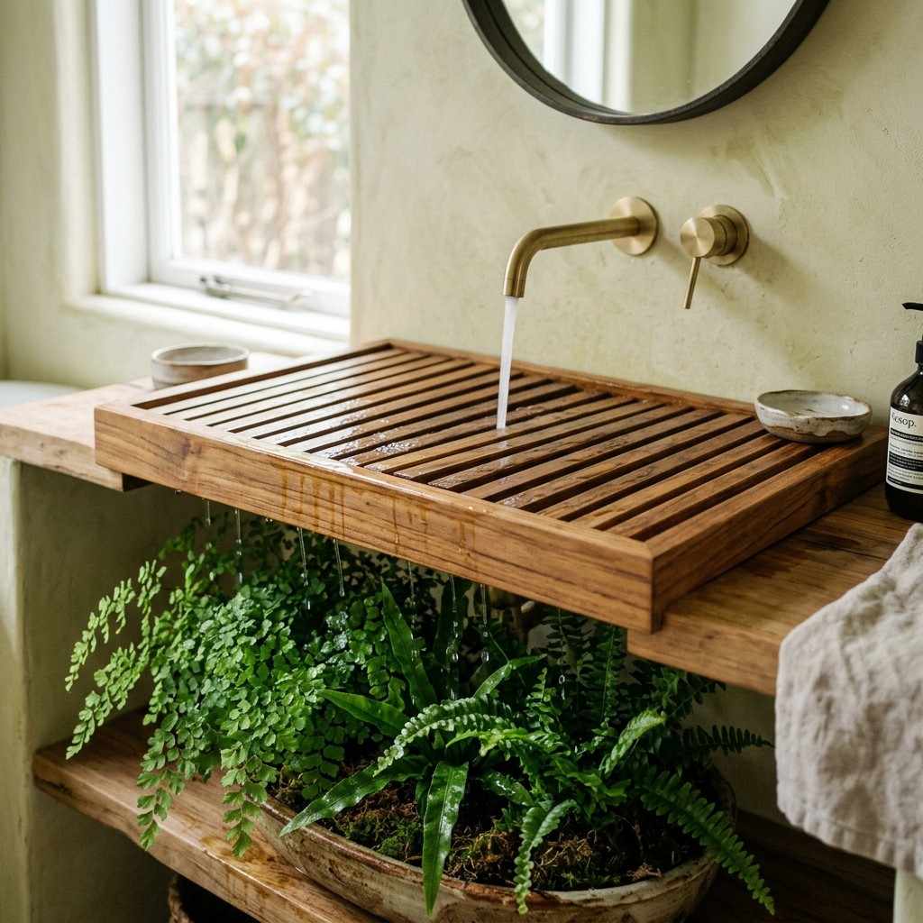 19Self draining sink with ferns 202605131810