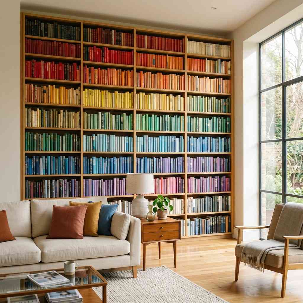 1Bookshelf organized by color 202605291452