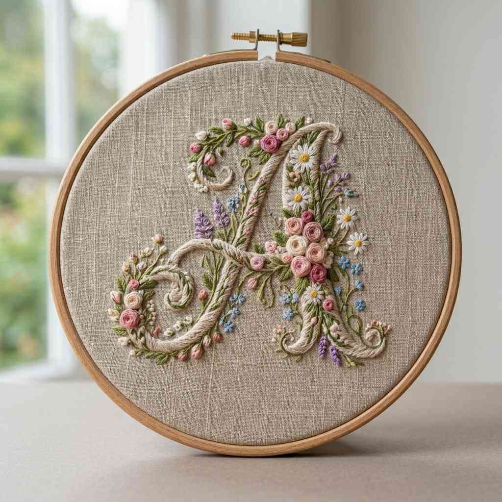 1Embroidered letter A with flowers 202605311845