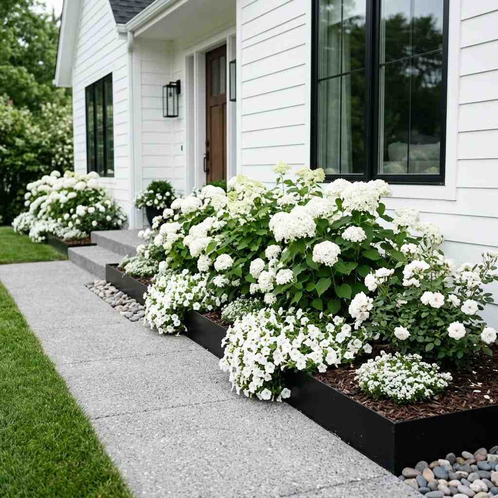 1White flower bed modern home 202605222222