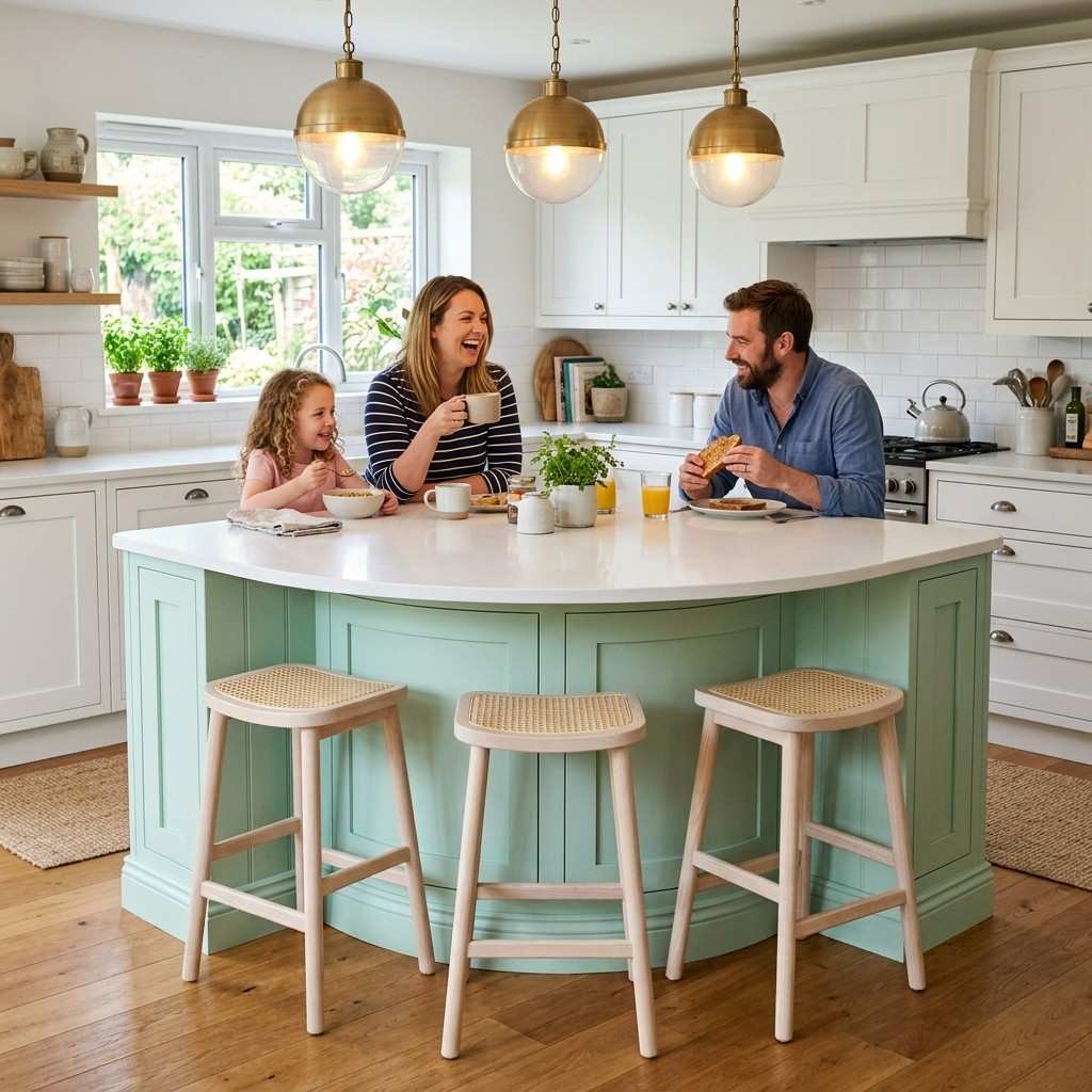 25 Stunning Kitchen Island Ideas with Seating for Modern Homes 20Family kitchen island breakfast 202605201145