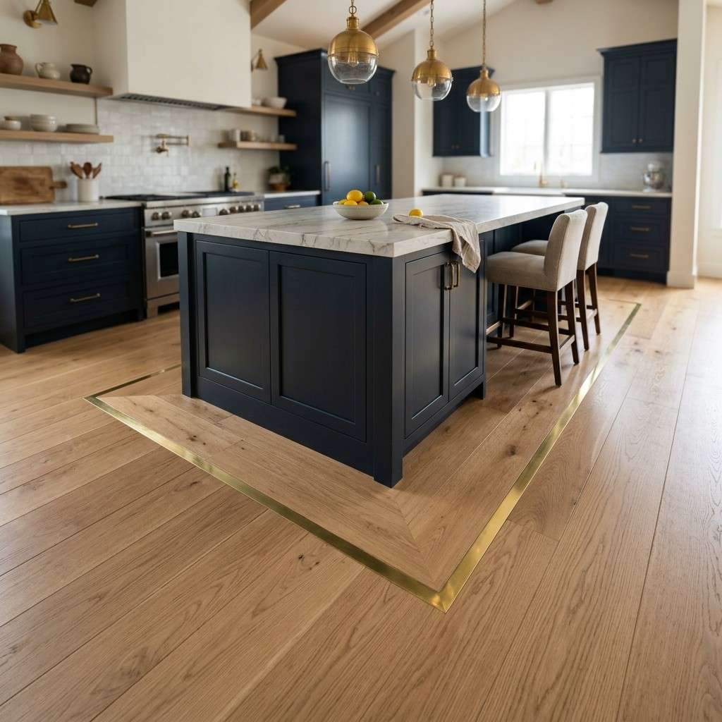 23 Kitchen Inspiration Ideas to Design Your Ultimate Culinary Masterpiece 20Oak floorboards with brass inlay 202605181242