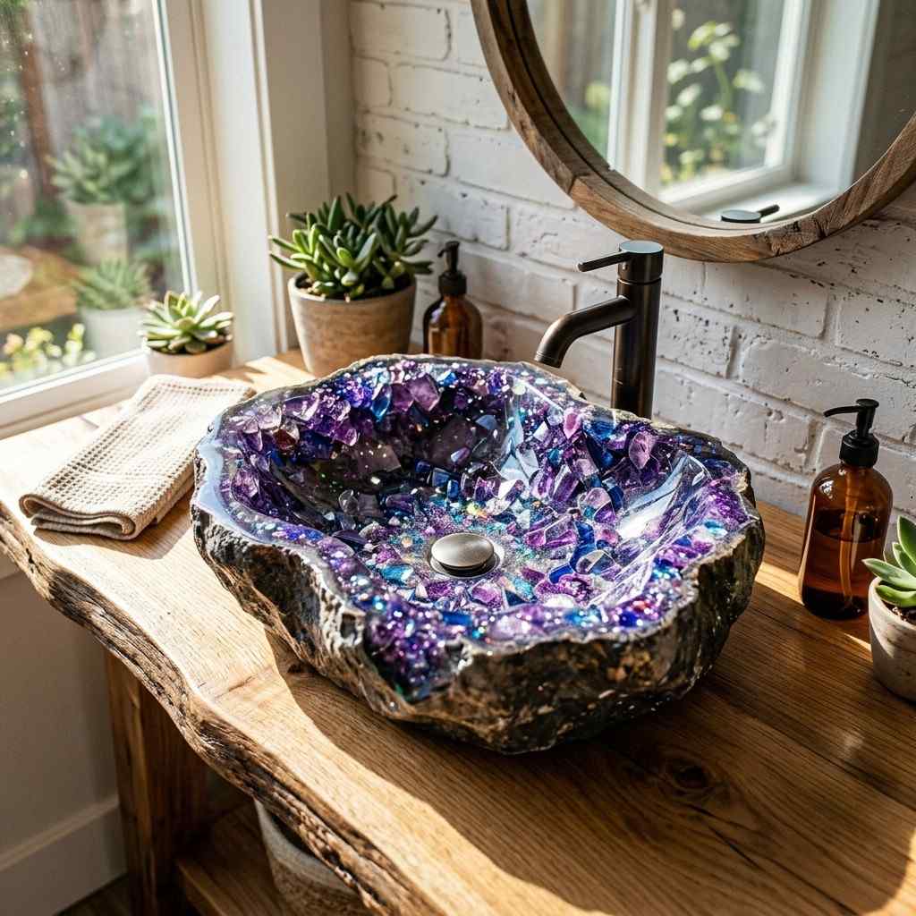 20Sculptural resin geode basin 202605131812