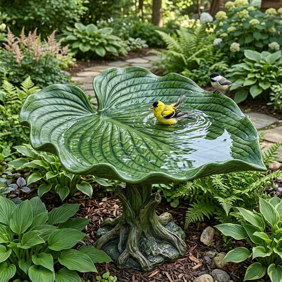 21Cast resin bird bath leaf 202605172321