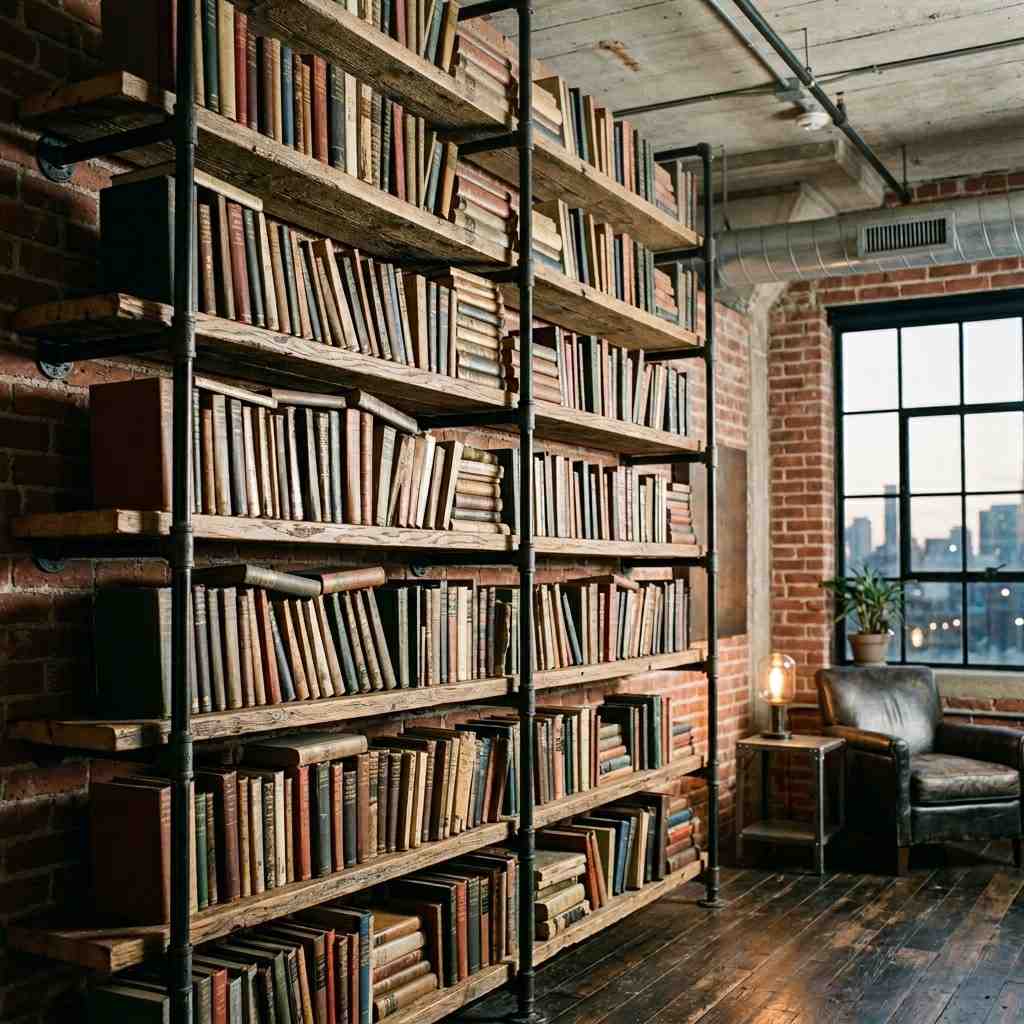 22Bookshelf made of pipes wood 202605291506