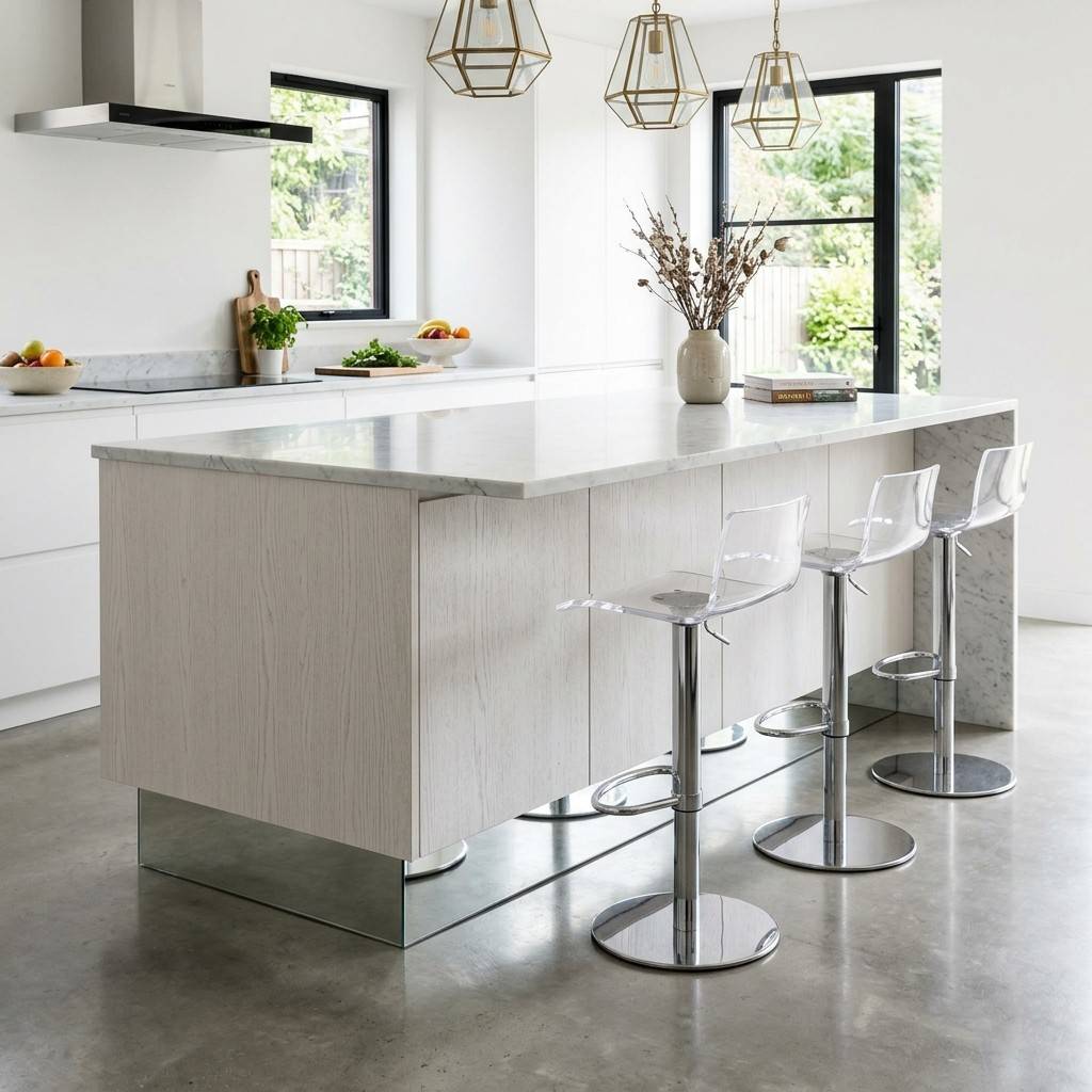 25 Stunning Kitchen Island Ideas with Seating for Modern Homes 24Kitchen island with mirrored kic 202605201149