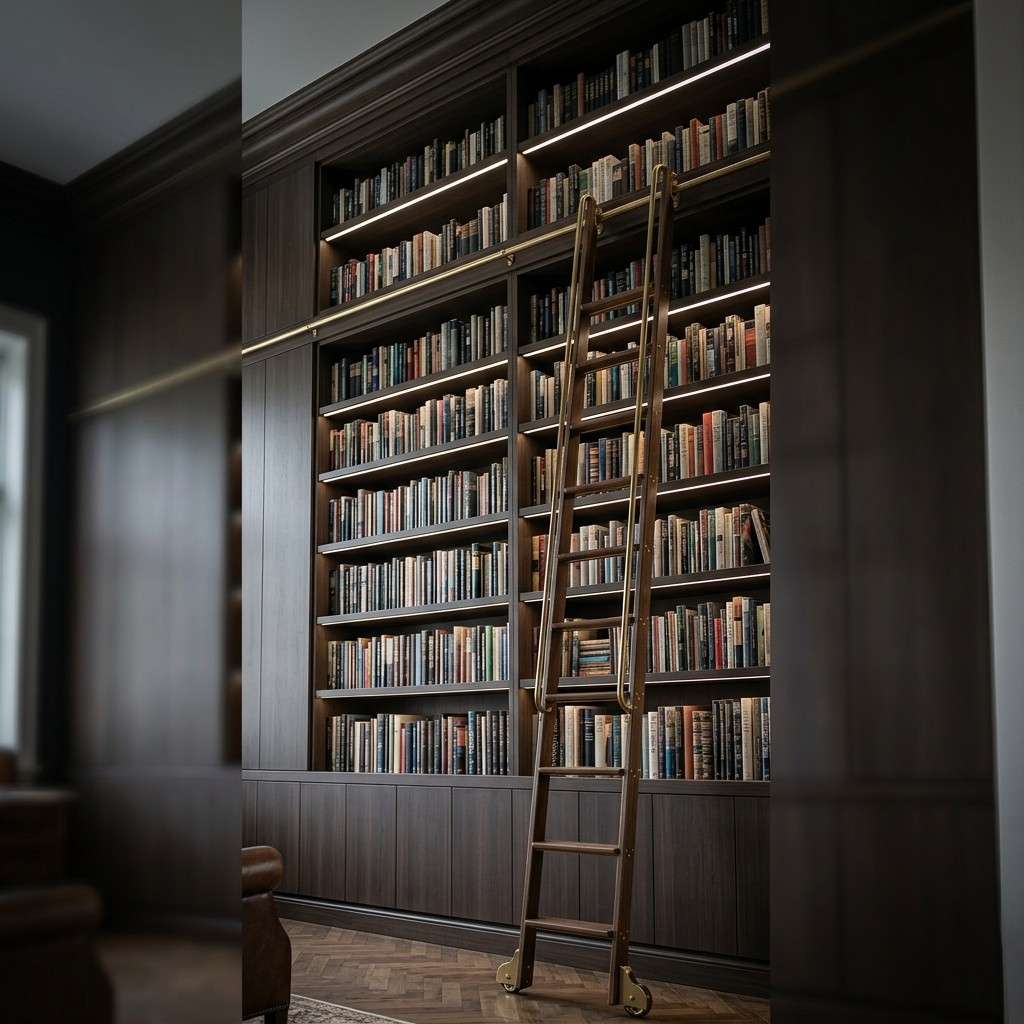 24Library wall with rolling ladder 202605301849