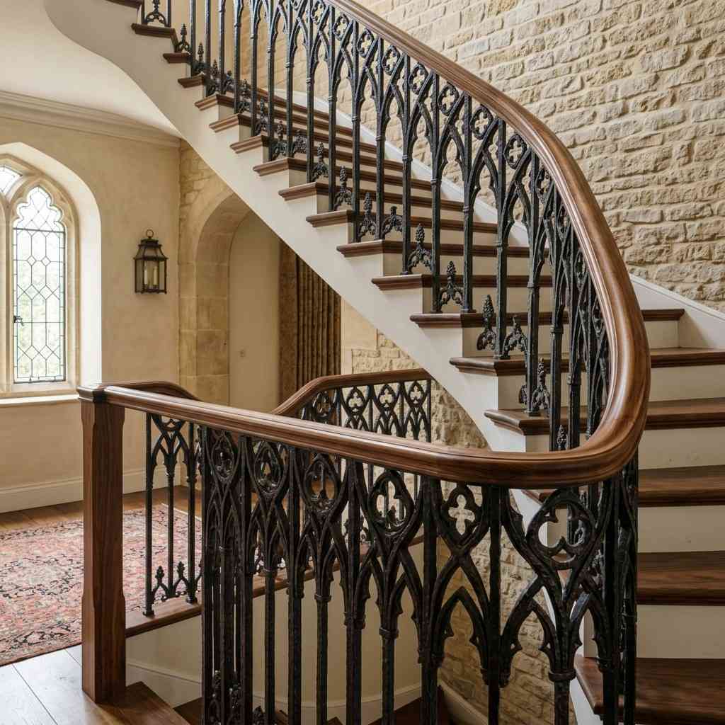 26Gothic iron balustrades walnut h 202605161424