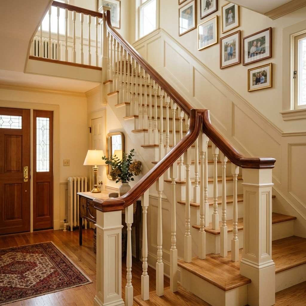 30Cherry wood handrail cream spindles 202605161423