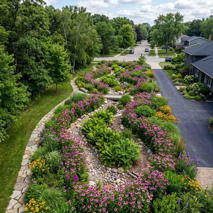 3Aerial view rain garden bloom 202605151459
