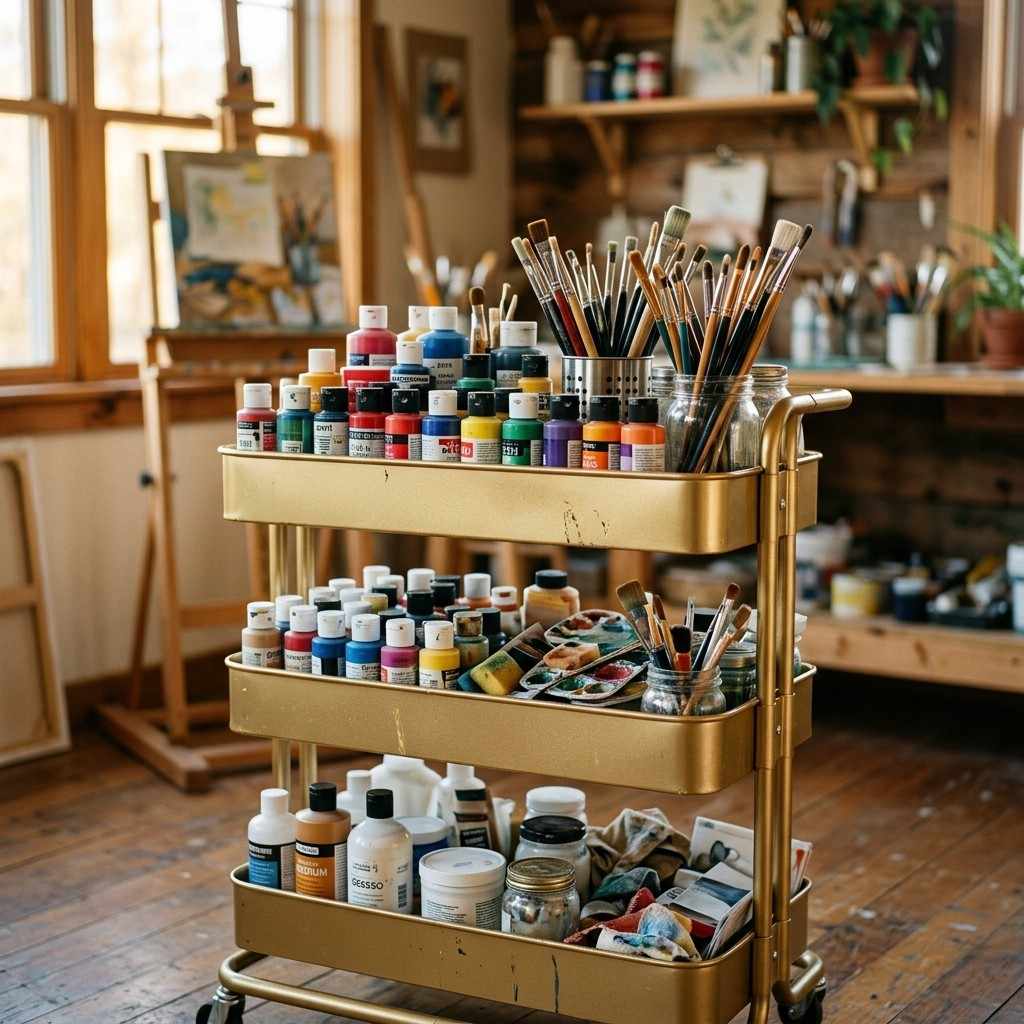 3Gold cart overflowing paint bottles 202605301838
