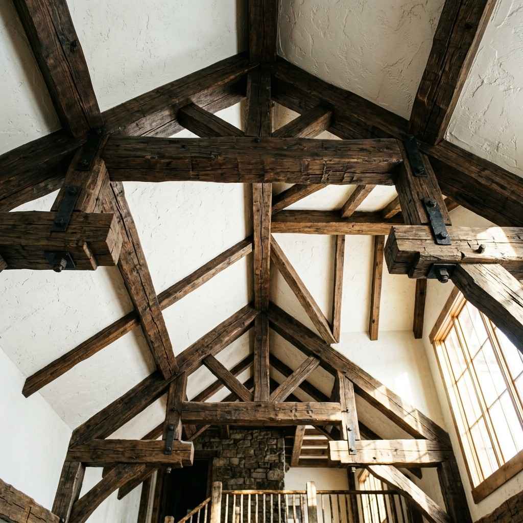 3Wood ceiling beams plaster ceiling 202605231156