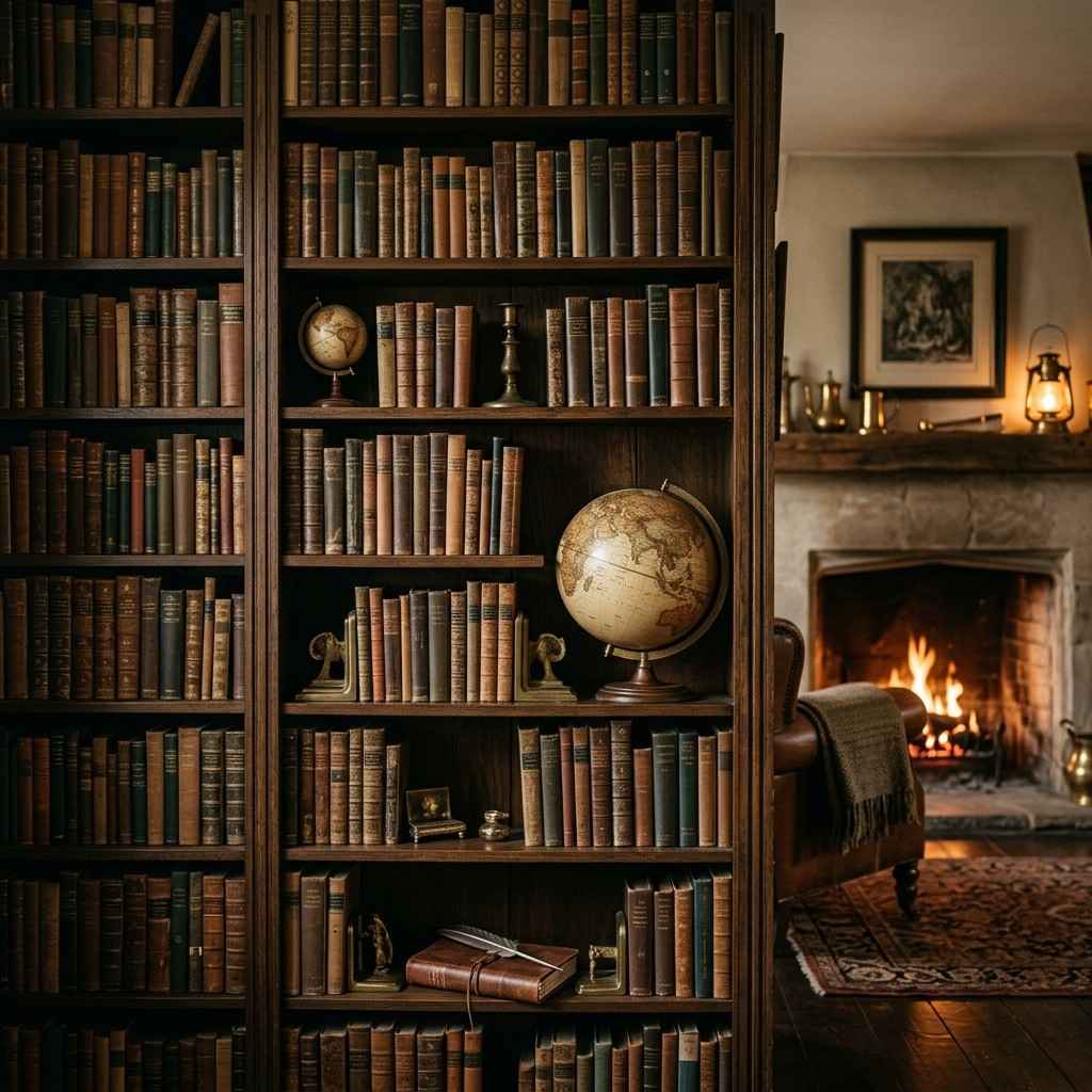 4Dark academia bookshelf with books 202605291453