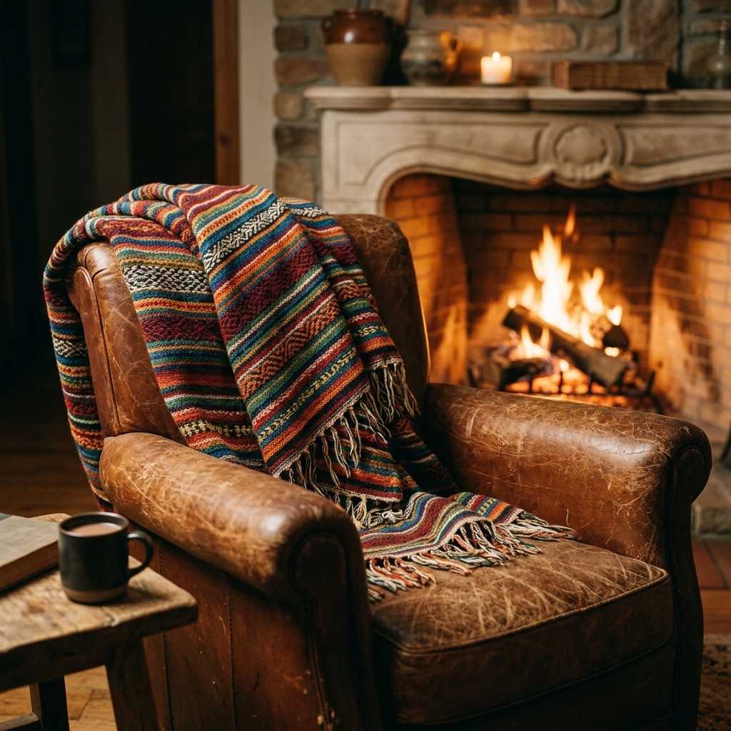 4Hand woven serape blanket on arm 202605231156