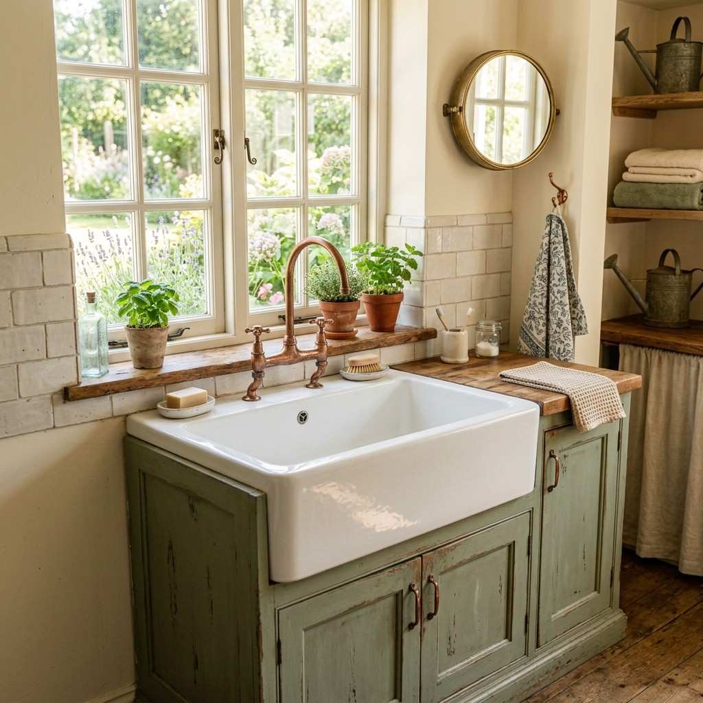 4Washroom sink with green cabinet 202605201457