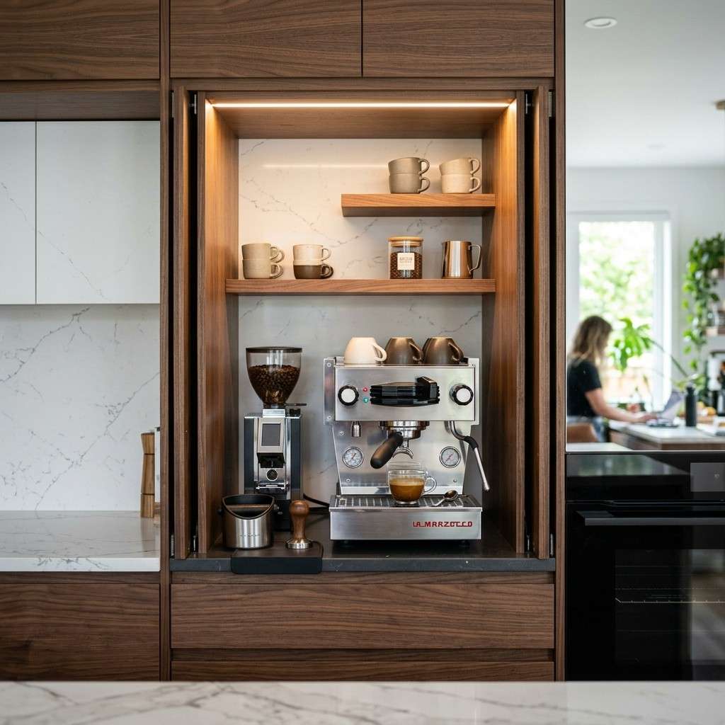 23 Kitchen Inspiration Ideas to Design Your Ultimate Culinary Masterpiece 5Appliance garage cabinet espress 202605181233