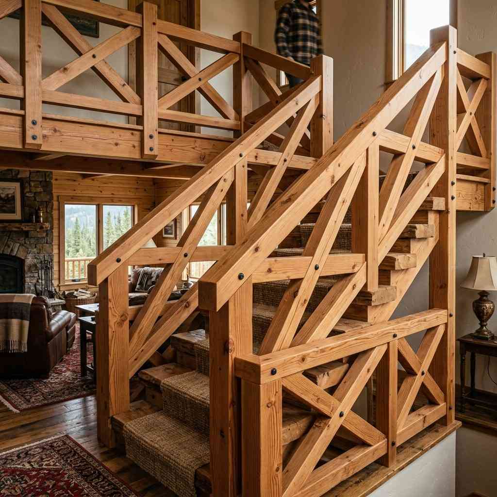 5Criss cross X brace wooden railing 202605161411
