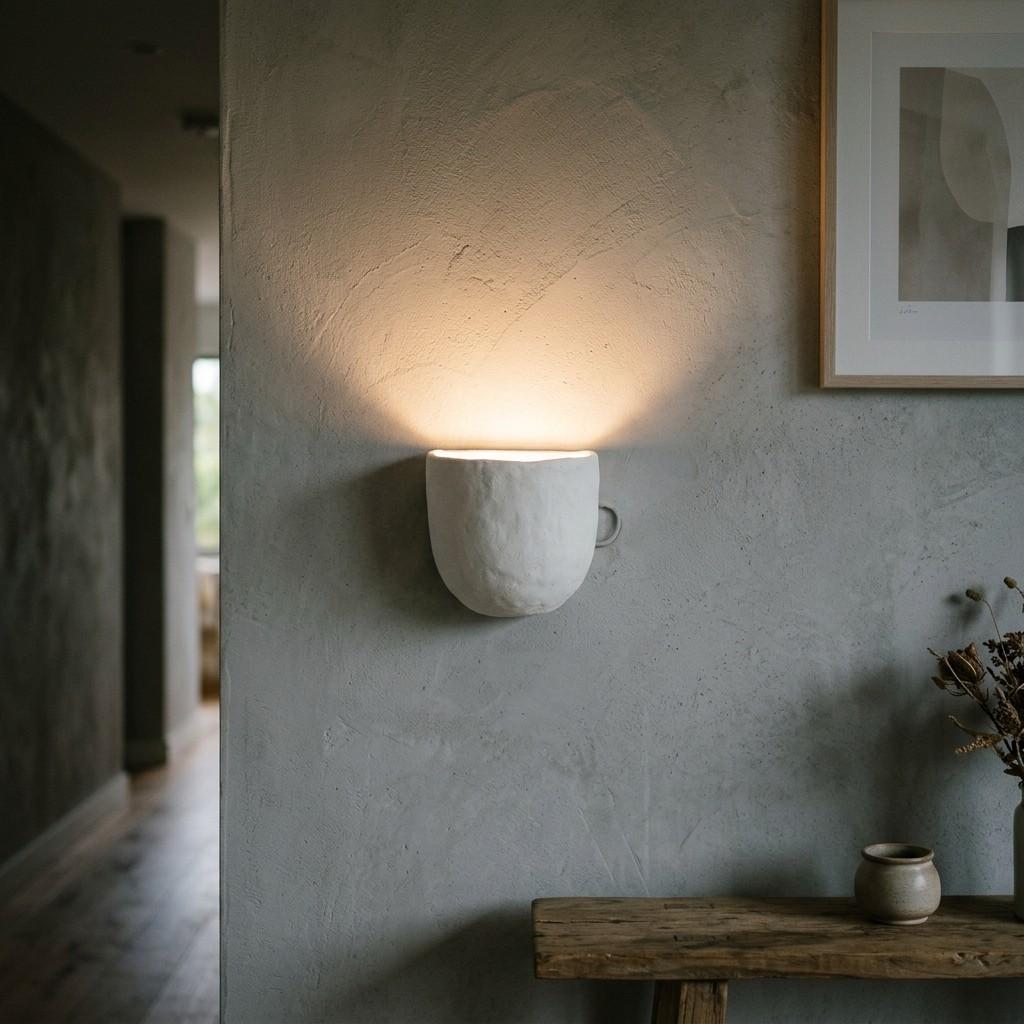 5White plaster cup sconce light 202605181842