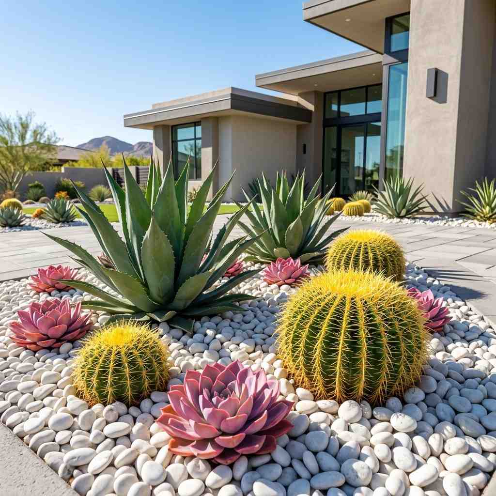 6Succulent beds in modern yard 202605222229