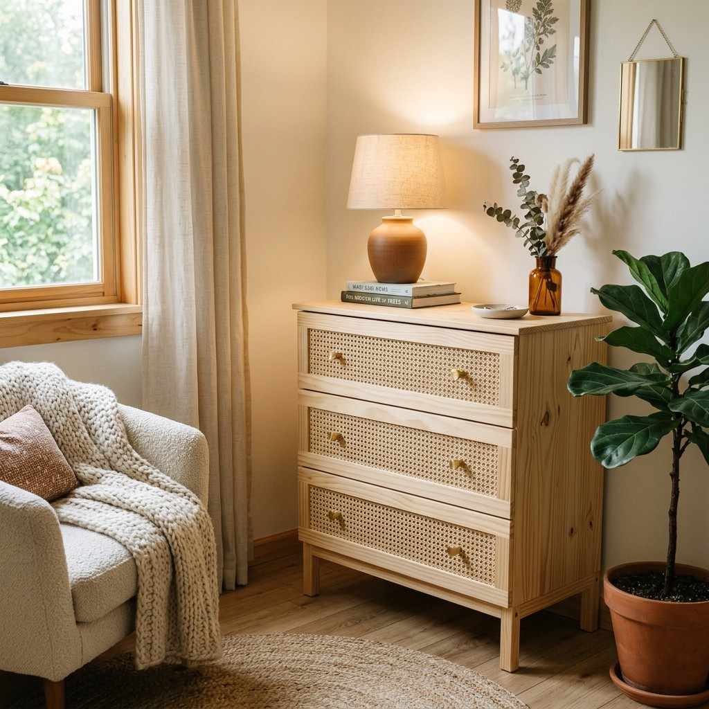20 Smart IKEA Hacks to Organize Your Home 7Bedroom corner Tarva dresser cane 202605212153