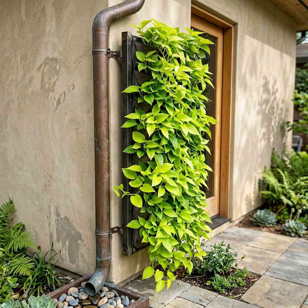 7Living wall planter on downspout 202605151559