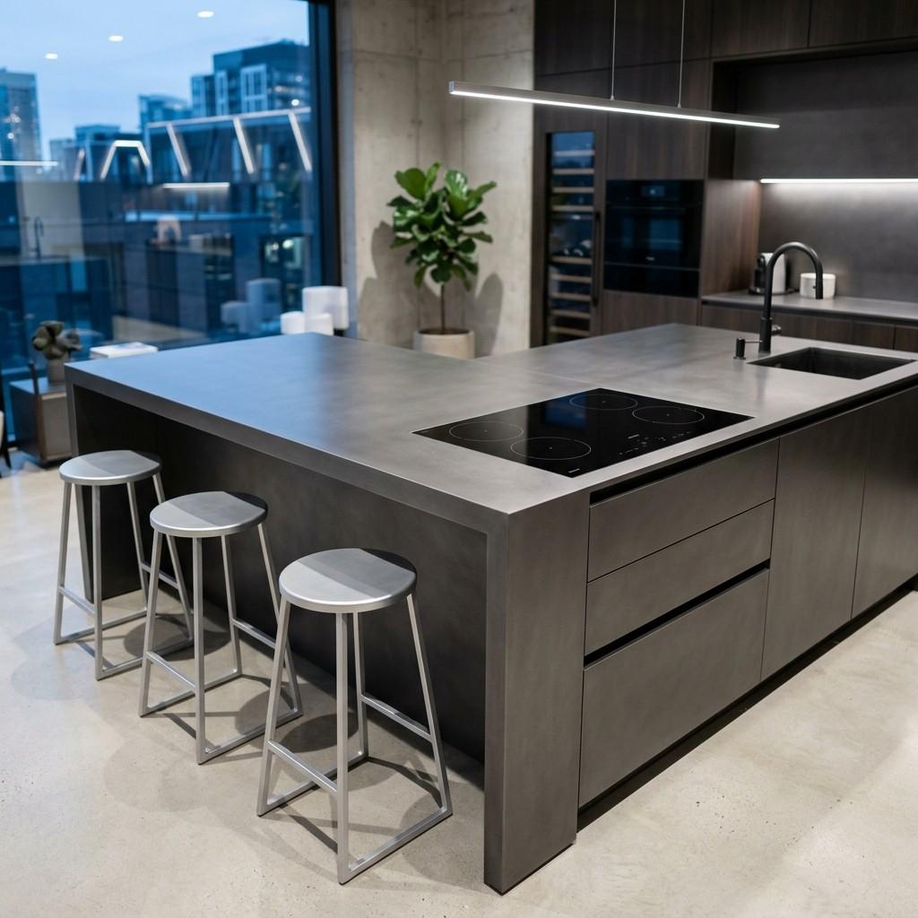 25 Stunning Kitchen Island Ideas with Seating for Modern Homes 7Minimalist kitchen island charco 202605201129