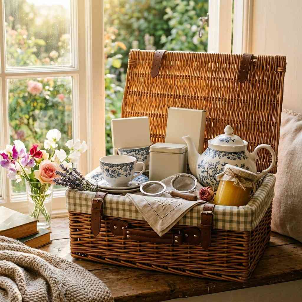 7Tea gift basket wicker hamper 202605231658