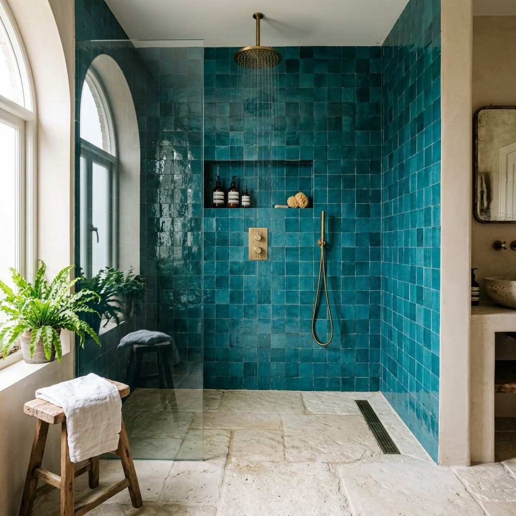 8Shower with teal zellige tiles 202605151417