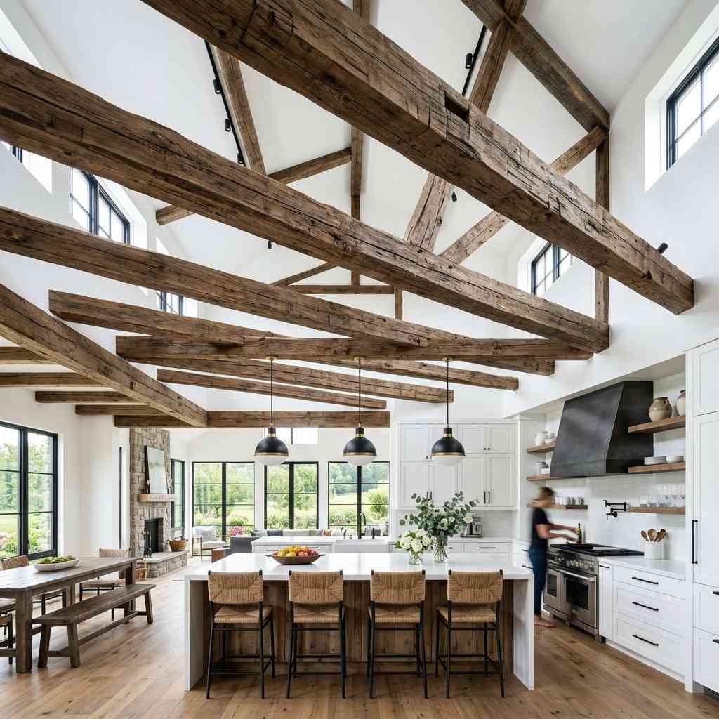23 Kitchen Inspiration Ideas to Design Your Ultimate Culinary Masterpiece 9Barn wood beams white kitchen 202605181235