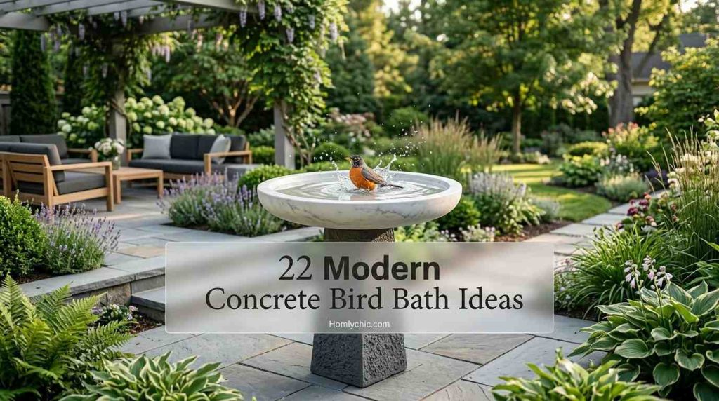 Concrete bird bath with bird 202605141441
