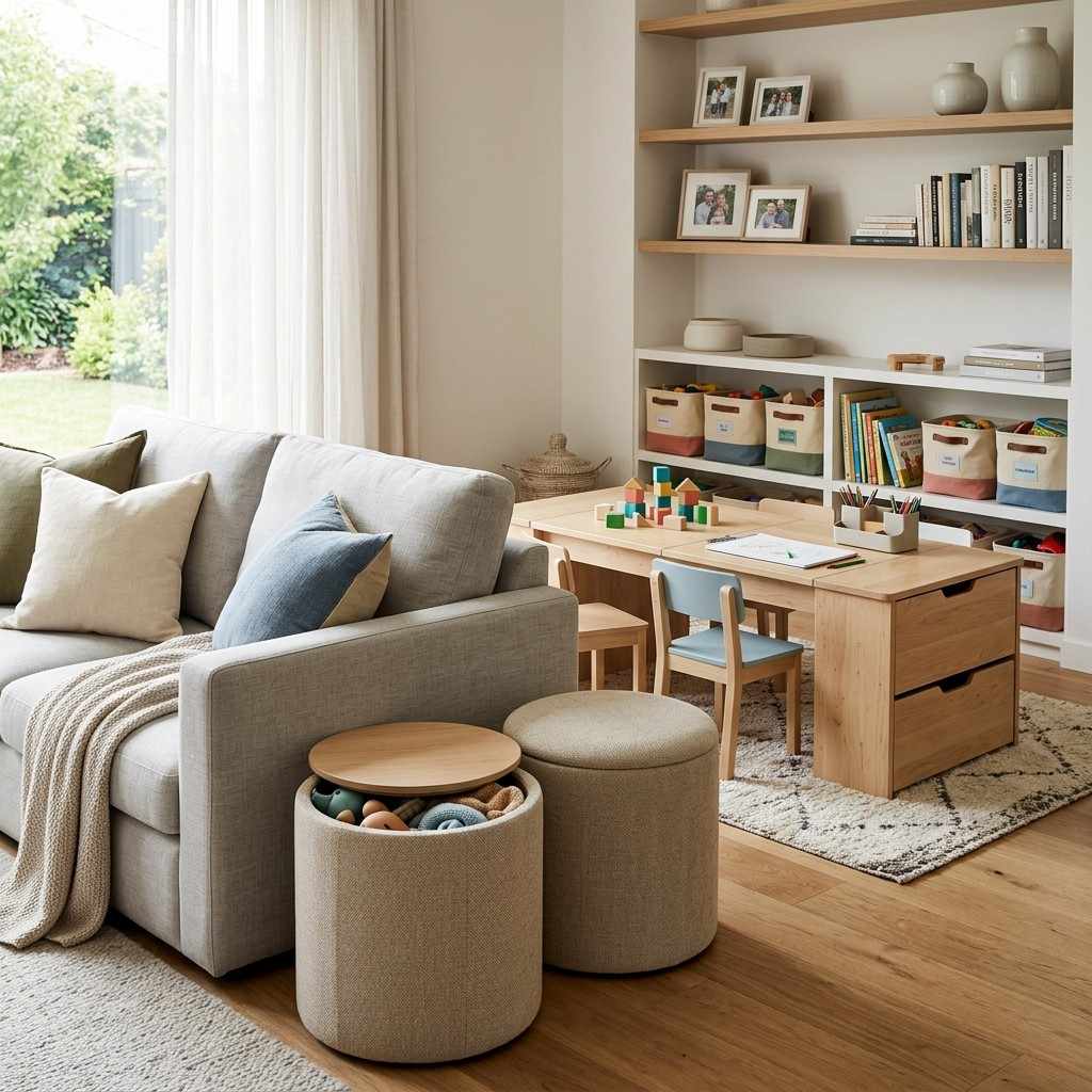 30 Genius IKEA Kids Playroom Ideas for a Stylish, Organized Space 13Family home design storage ottomans 202606071838