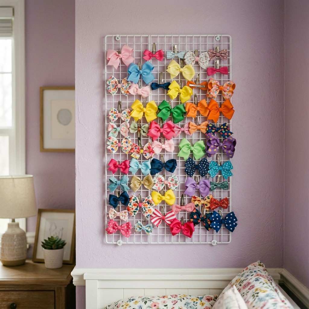 13Wire rack holding hair bows 202606031602