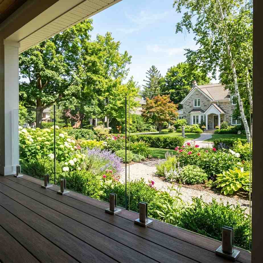 30 Awesome Modern Small Front Porch Ideas to Boost Curb Appeal 16Glass porch railings stainless s 202606111552