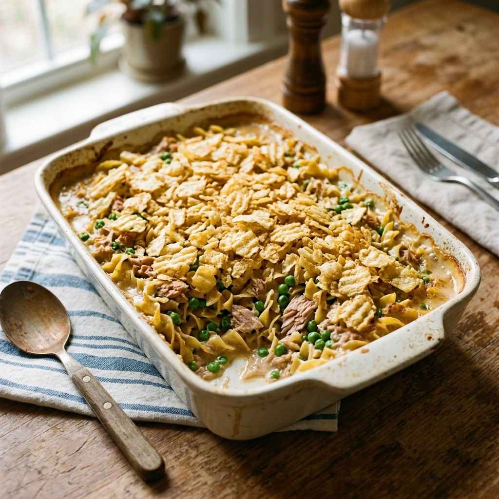 20 Affordable and Simple Dinner Ideas to Feed a Large Family Without Breaking the Bank 16Tuna noodle casserole with peas 202606061825
