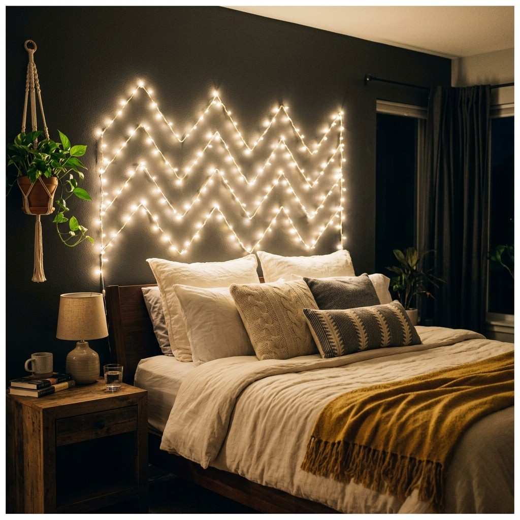 18String light art headboard chevron 202606101443
