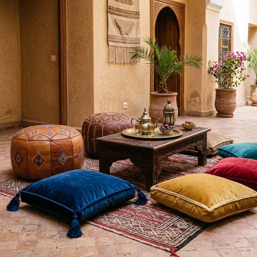 19Poufs and cushions around table 202606211325