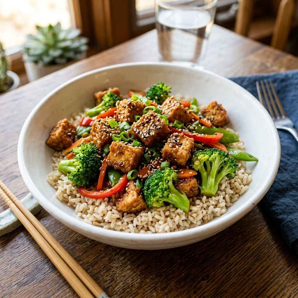 20 Affordable and Simple Dinner Ideas to Feed a Large Family Without Breaking the Bank 19Sesame tofu stir fry broccoli 202606061826
