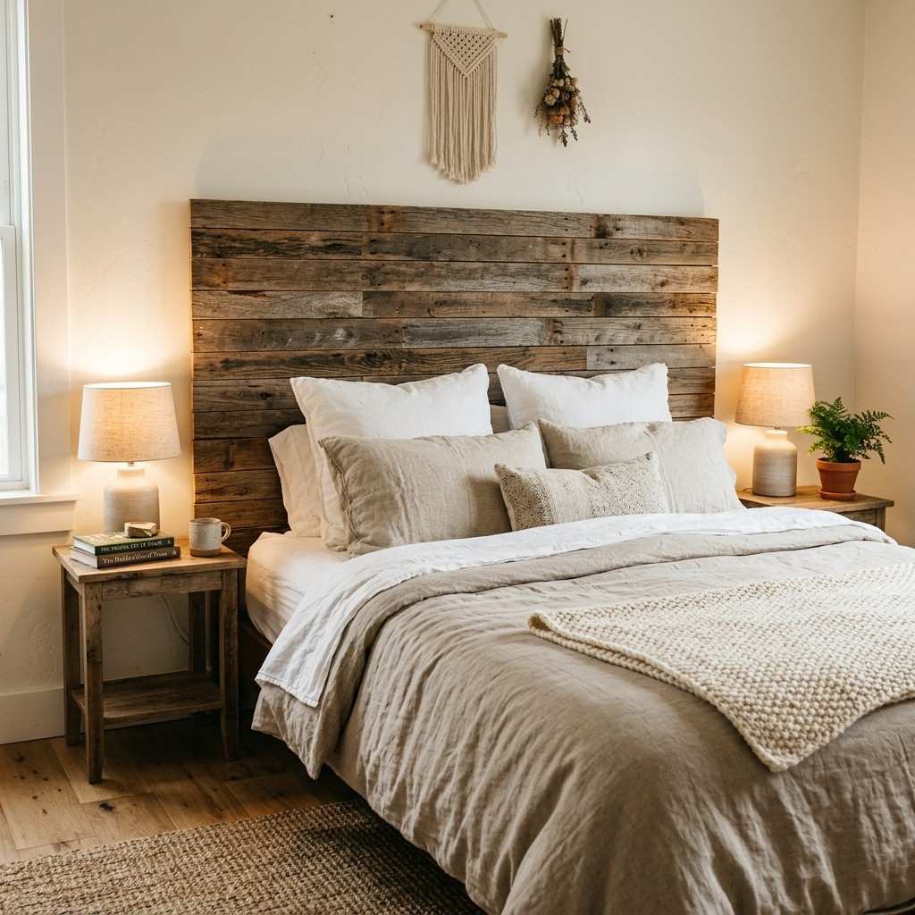 1Wood plank headboard bedroom wall 202606101435